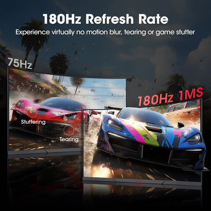 27 Inch Curved Gaming Monitor, 180Hz FHD Computer Monitors, 99% Srgb, Adaptive-Sync, 27E6CA, Computer Screen, HD Monitor, HDR