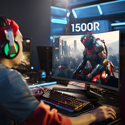 27 Inch Curved Gaming Monitor, 180Hz FHD Computer Monitors, 99% Srgb, Adaptive-Sync, 27E6CA, Computer Screen, HD Monitor, HDR