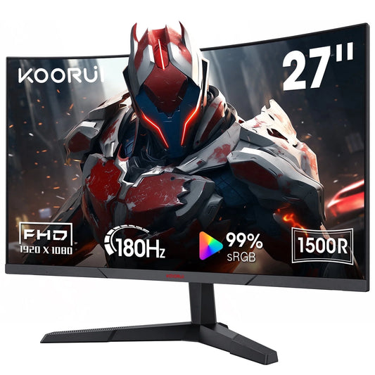 27 Inch Curved Gaming Monitor, 180Hz FHD Computer Monitors, 99% Srgb, Adaptive-Sync, 27E6CA, Computer Screen, HD Monitor, HDR