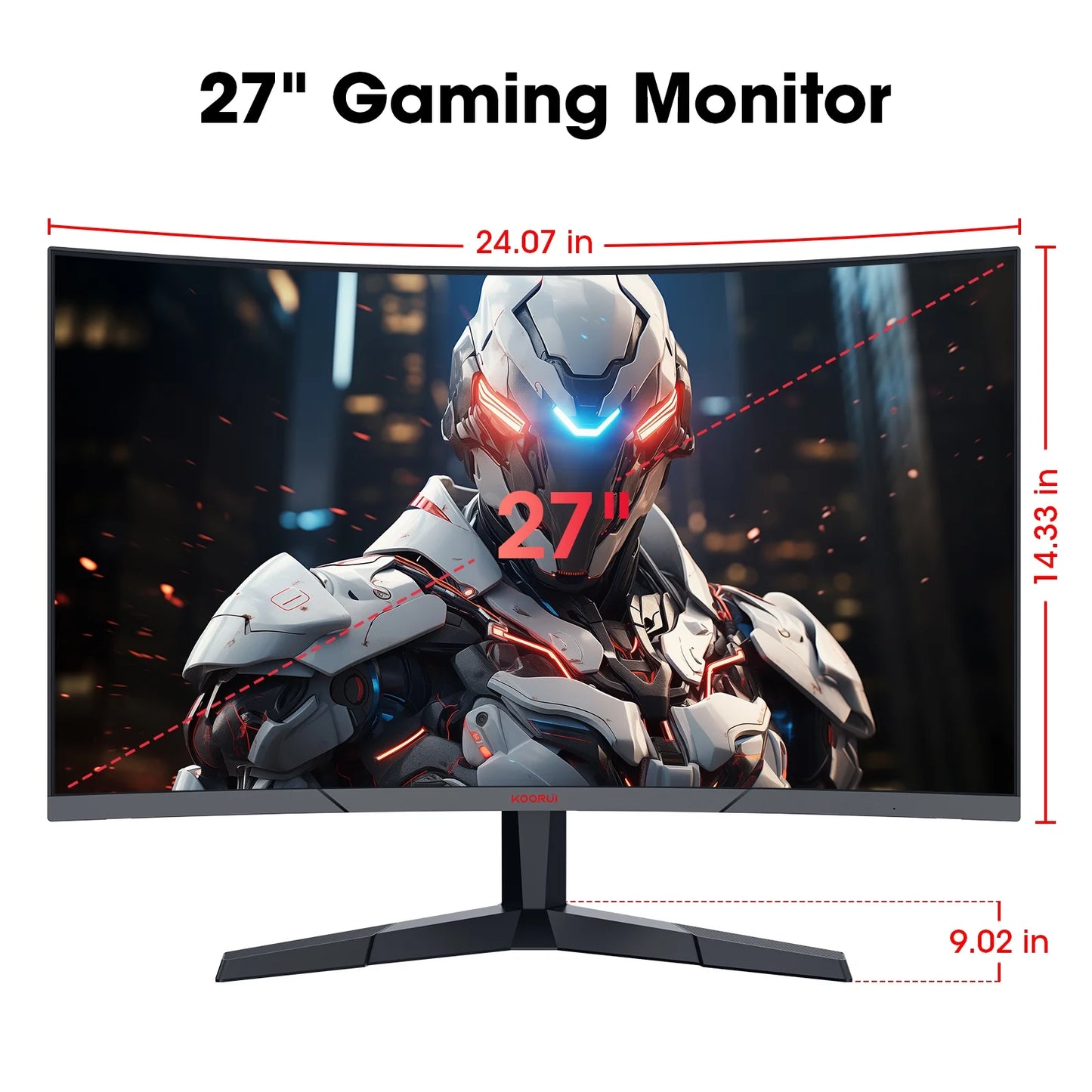 27 Inch Curved Gaming Monitor, 180Hz FHD Computer Monitors, 99% Srgb, Adaptive-Sync, 27E6CA, Computer Screen, HD Monitor, HDR