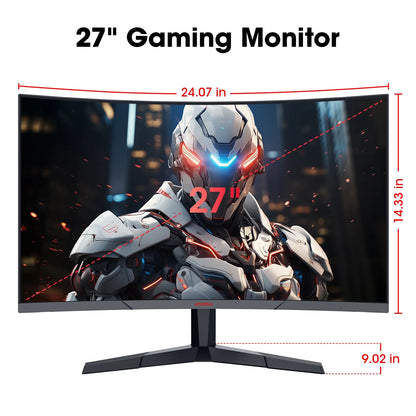 27 Inch Curved Gaming Monitor, 180Hz FHD Computer Monitors, 99% Srgb, Adaptive-Sync, 27E6CA, Computer Screen, HD Monitor, HDR