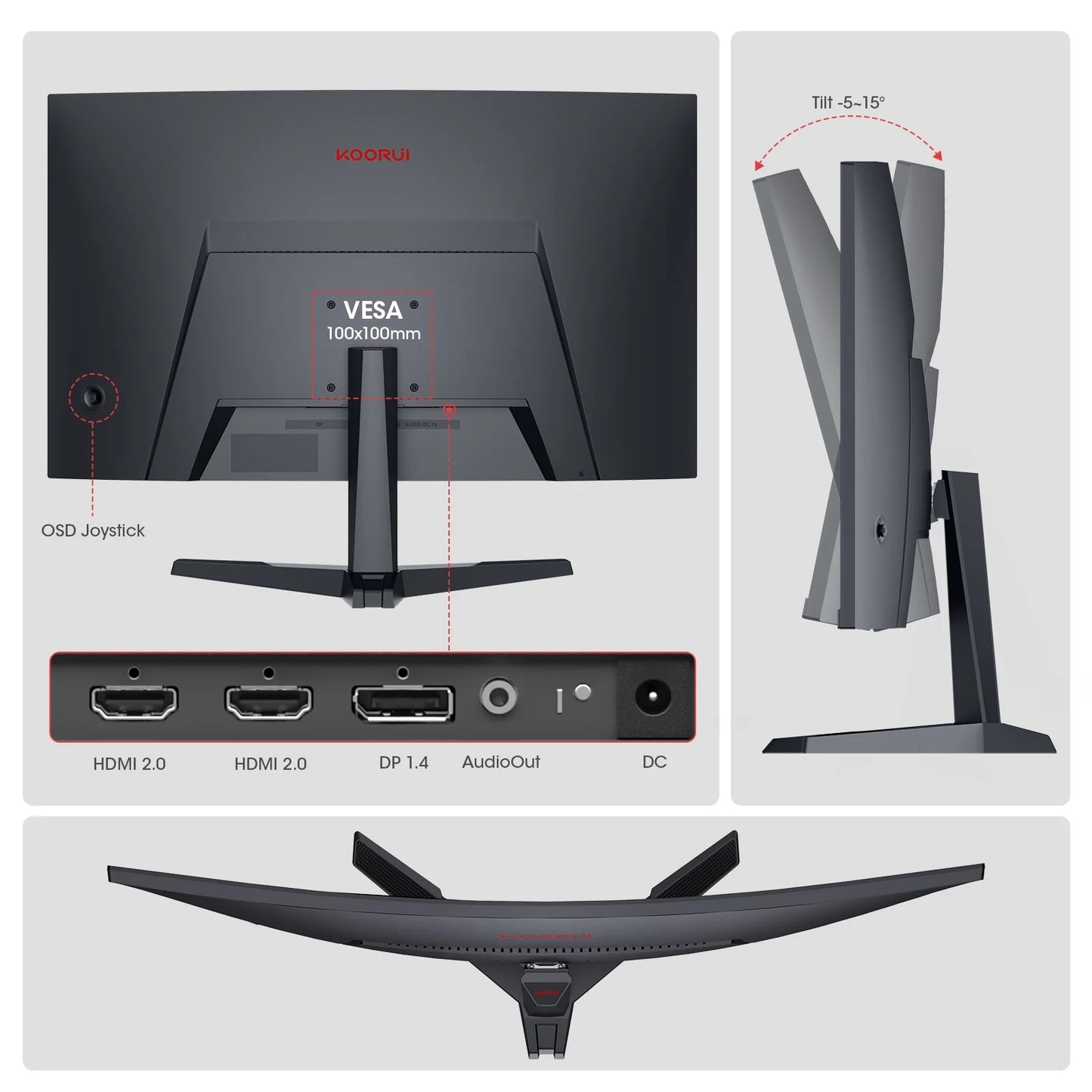 27 Inch Curved Gaming Monitor, 180Hz FHD Computer Monitors, 99% Srgb, Adaptive-Sync, 27E6CA, Computer Screen, HD Monitor, HDR